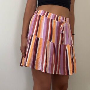 Tiered Striped Skirt